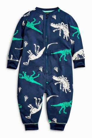 Blue Dino All Over Print Sleepsuit (9mths-8yrs)